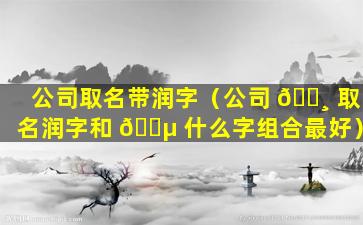 公司取名带润字（公司 🕸 取名润字和 🐵 什么字组合最好）